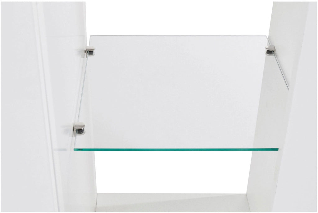 Credenza con 3 Ante e Ripiani in Vetro a Giorno 200x40x80 cm Essential 3A Bianco Lucido