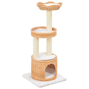 Tiragraffi albero per gatti cuccia per gatti giocattolo peluche in sisal naturale e legno di salice 3702234