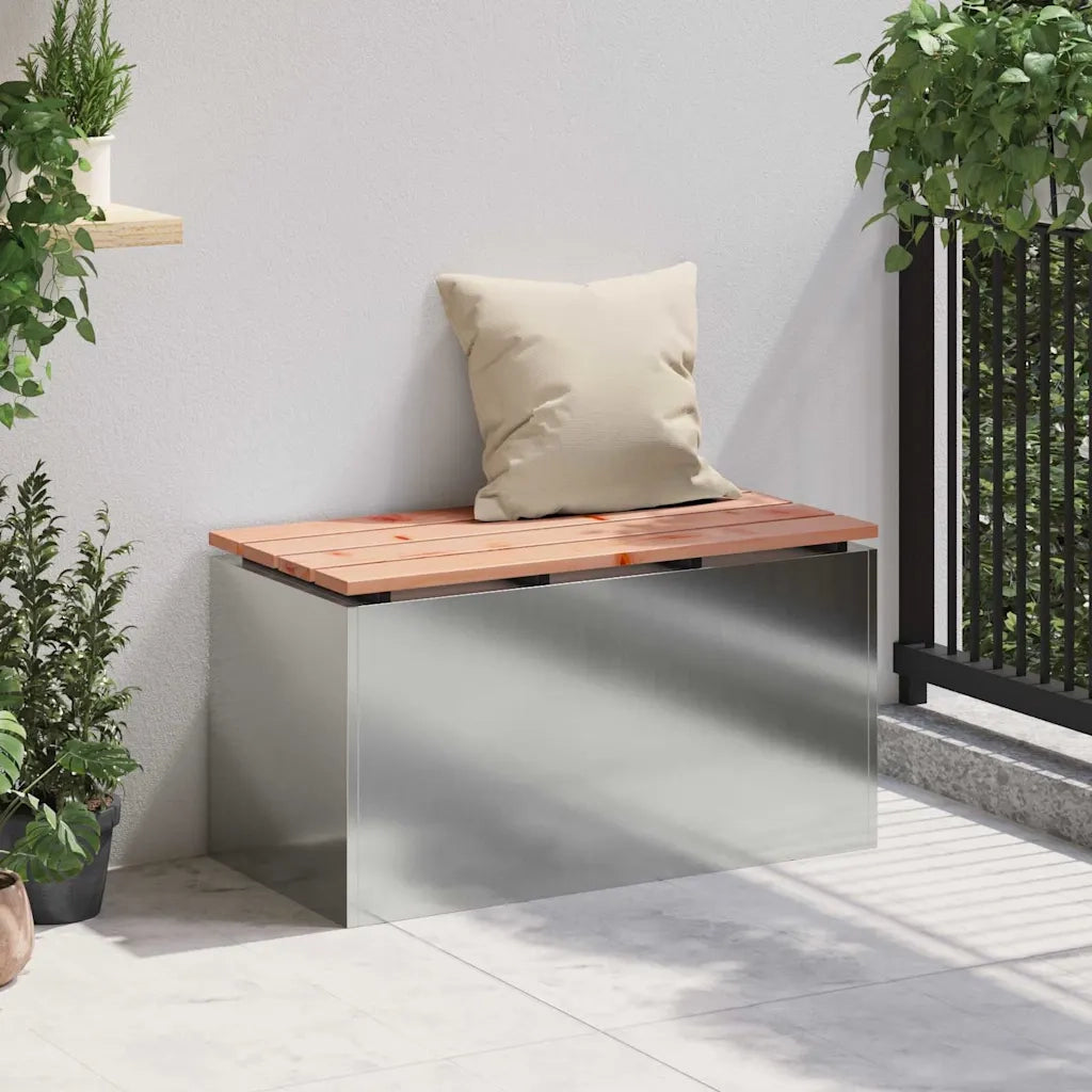 Panchina da giardino Argento 80 x 40 x 43 cm Acciaio zincato 874903