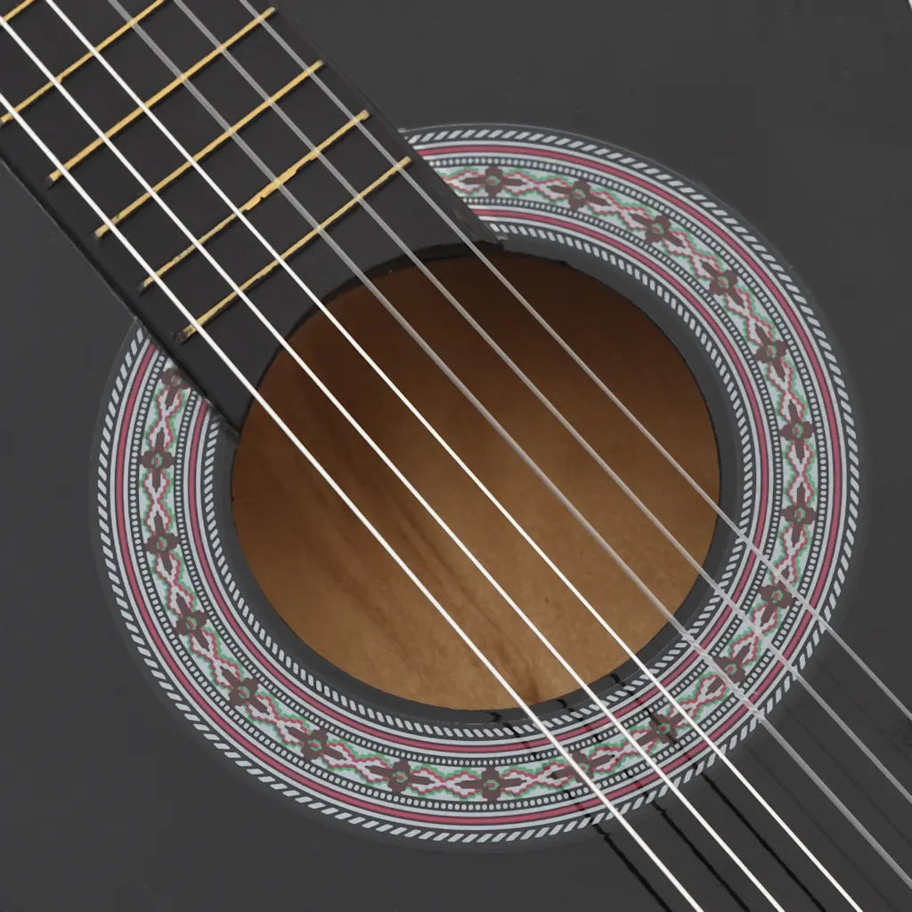 Chitarra Classica Cutaway Western con 6 Corde Nera 38" CFW1064894