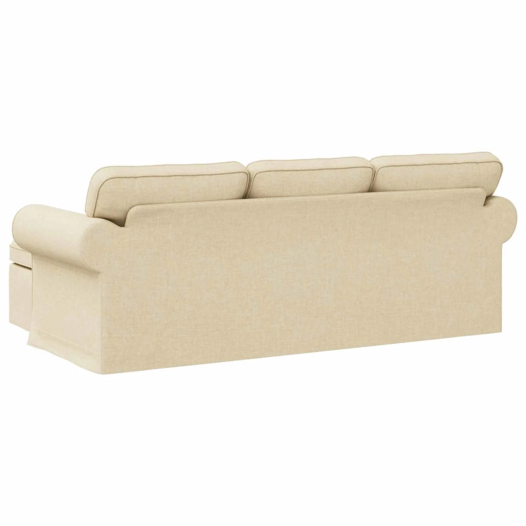 Divano Crema 215 x 138 x 80 cm Tessuto