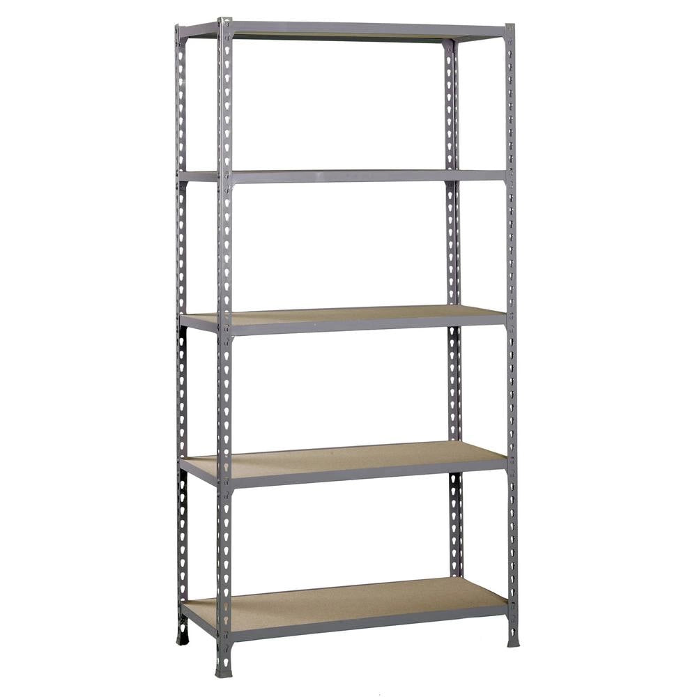 Scaffale in metallo Simon Rack senza viti colore grigio/legno 5 ripiani 2000x1100x300 mm Made in Spain