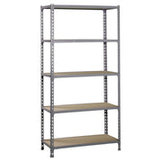 Scaffale in metallo Simon Rack senza viti colore grigio/legno 5 ripiani 2000x1100x300 mm Made in Spain