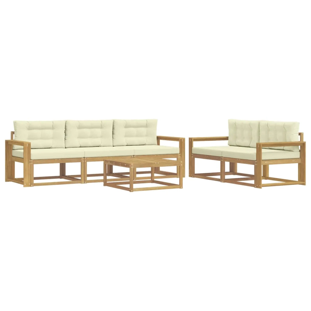 Set di divani da esterno con cuscino 6 pcs Bianco e Crema 3386064