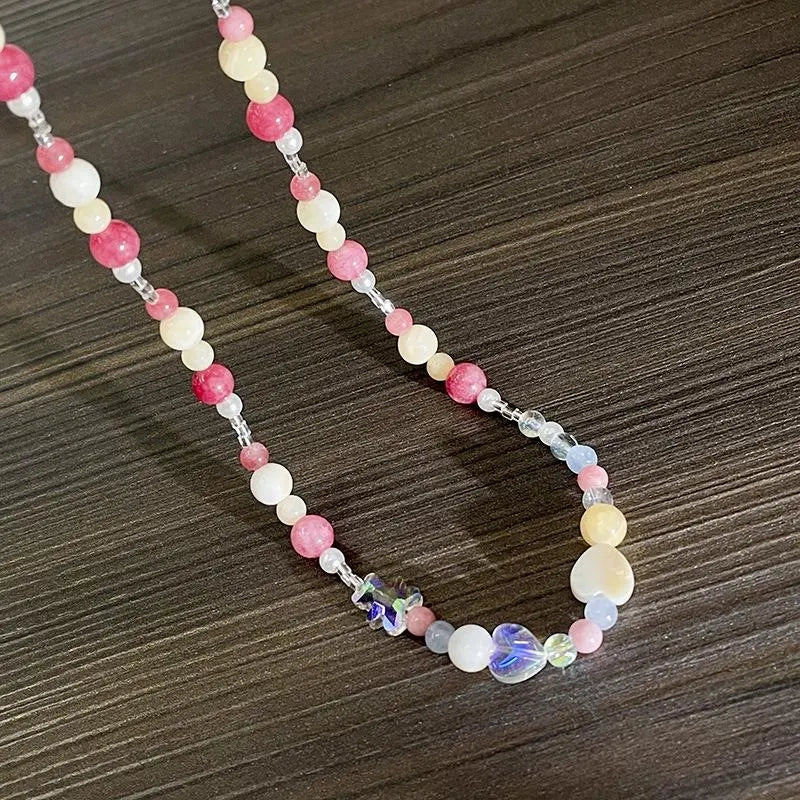 Collana di perle di cristallo colorate: regalo fatto a mano per donna