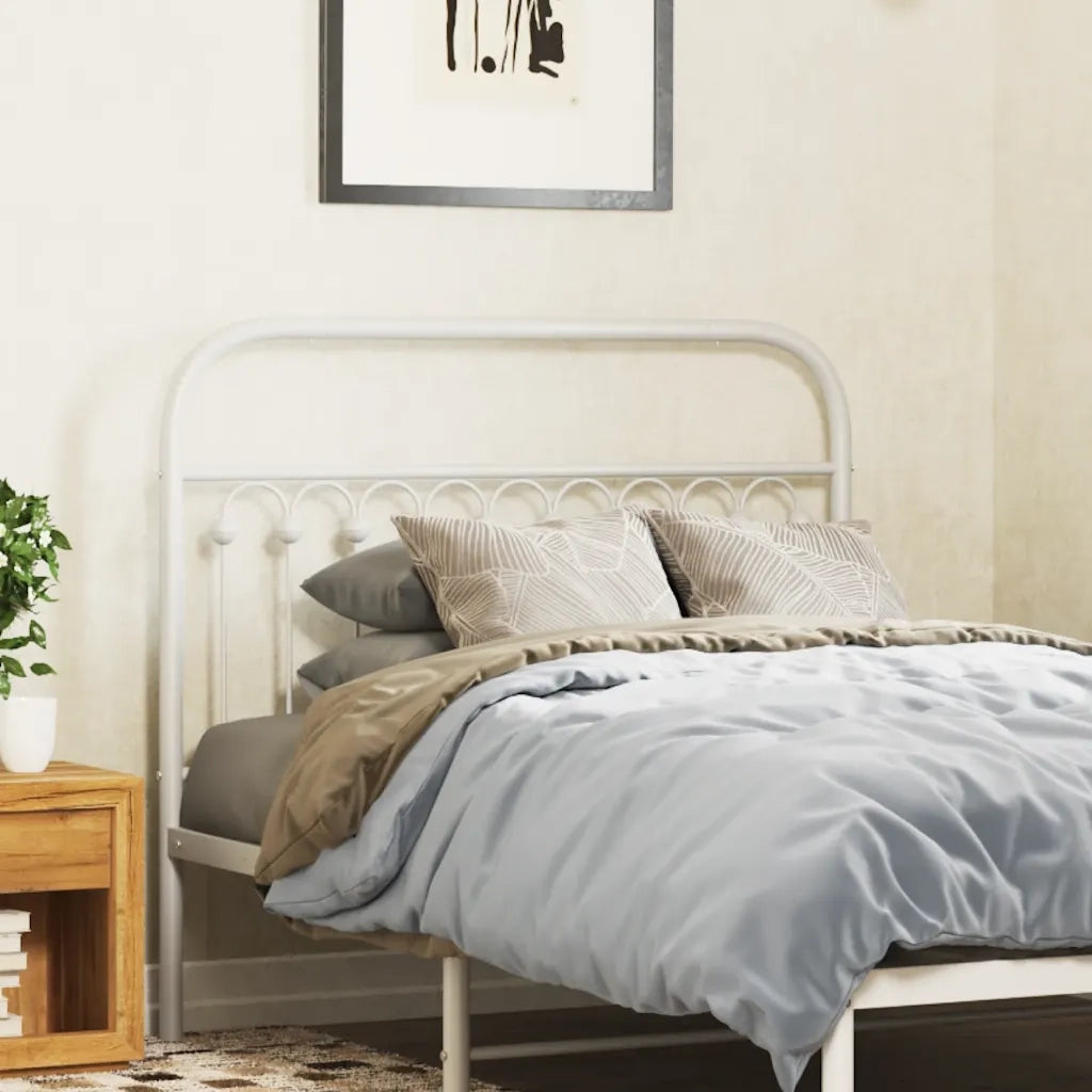 vidaXL Testiera in Metallo Bianco 107 cm