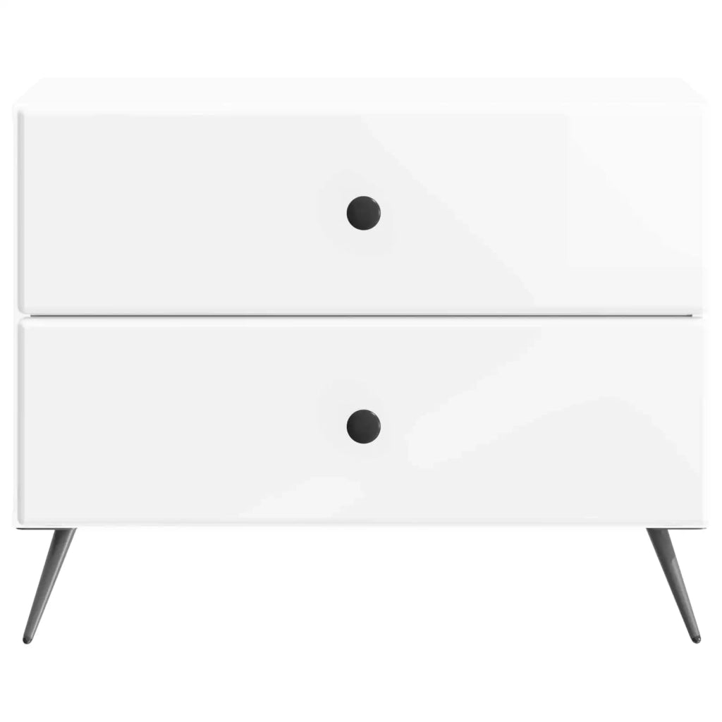 Armadio da Notte con cassetto Bianco Lucido 62 x 34,5 x 47,5 cm 895469
