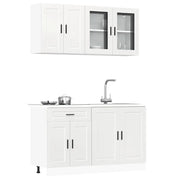 Set Mobili da Cucina 4 pz Kalmar Bianchi Lucido in Truciolato