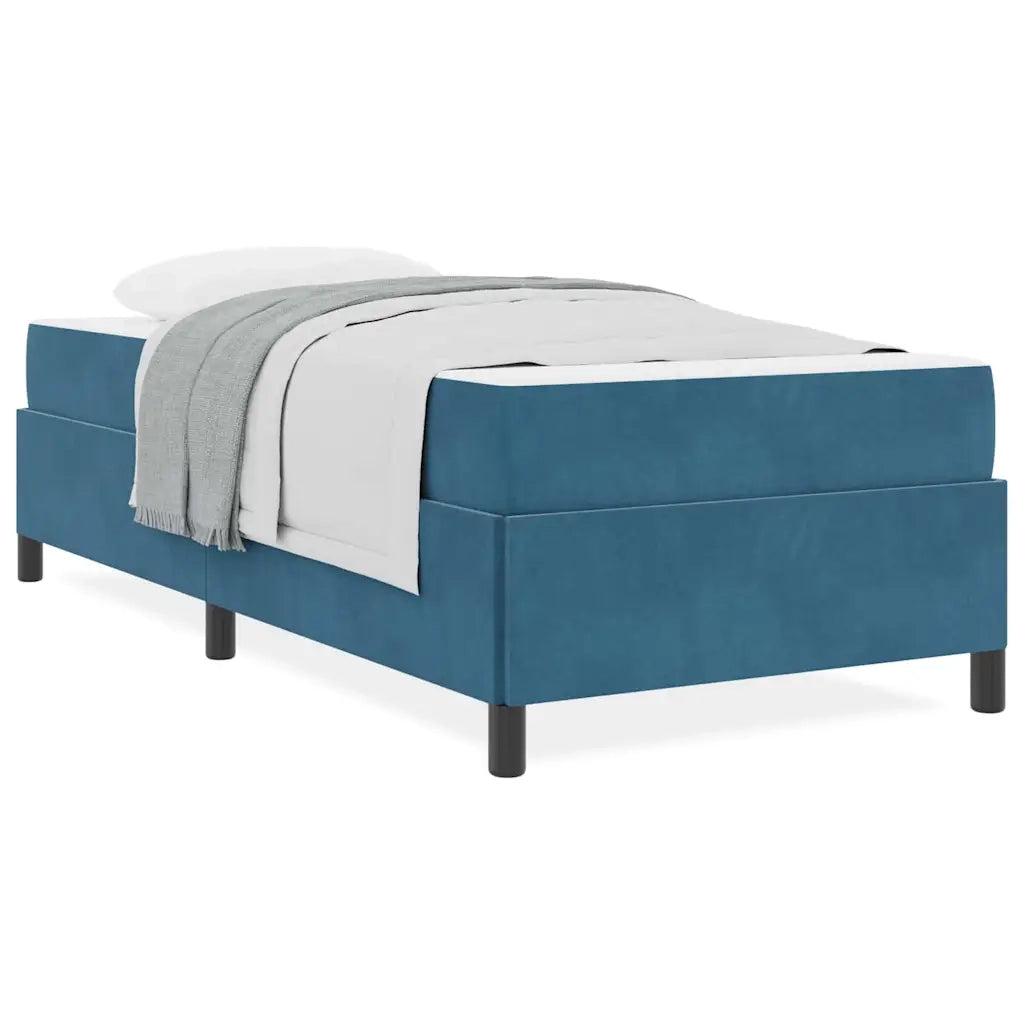 vidaXL Struttura del letto Blu scuro e bianco 90 x 200 cm Velluto