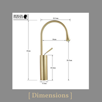 Lydia | Rubinetto da bagno Hotel Gastro oro | in acciaio inox per lavelli alti|rubinetto miscelatore 2 attacchi| Raccordo alta pressione alto bagno