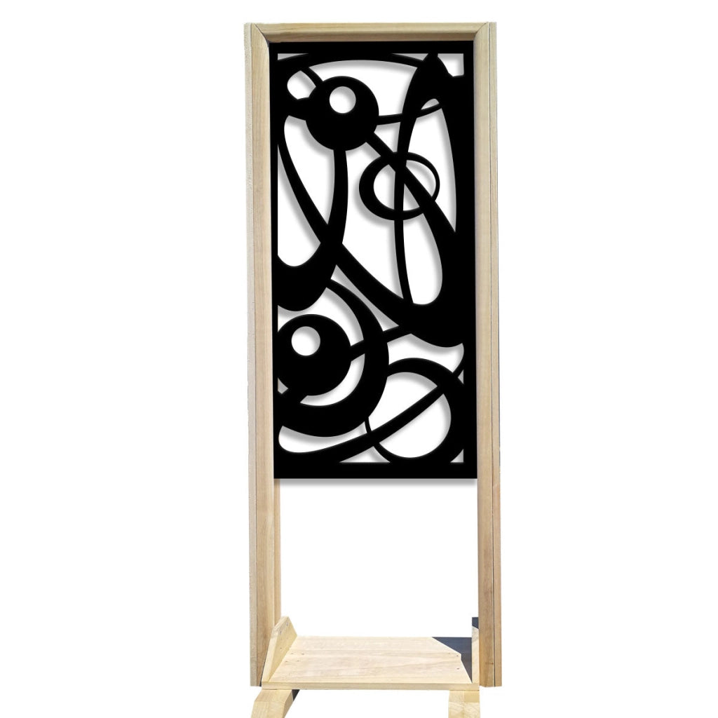 INTERSTELLAR - Separè - Paravento modulabile - 70x190cm - in Legno e PVC Colore: nero
