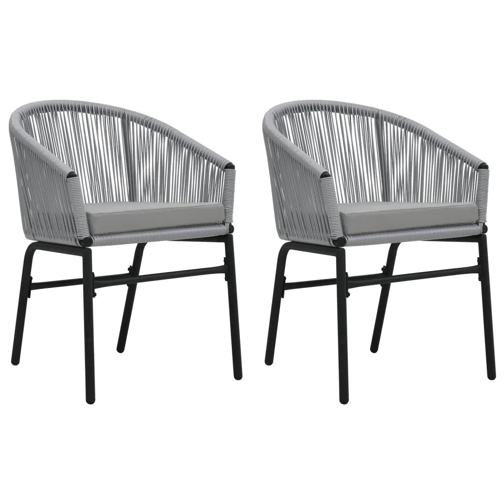 Sedie da Giardino 2 pz Antracite in Rattan PE