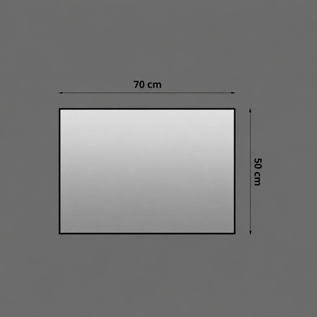 Specchio bagno 50x70 cm con cornice in alluminio nero; specchio senza rame hd