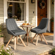 Sedia da sala da pranzo 41x40x84 cm grigio scuro – girevole, set da 2