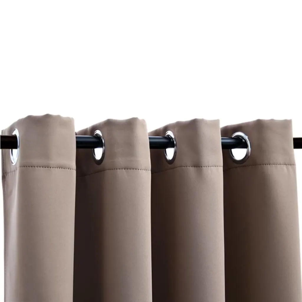Tende Oscuranti con Anelli Metallo 2 pz Grigio Talpa 140x225 cm 134435