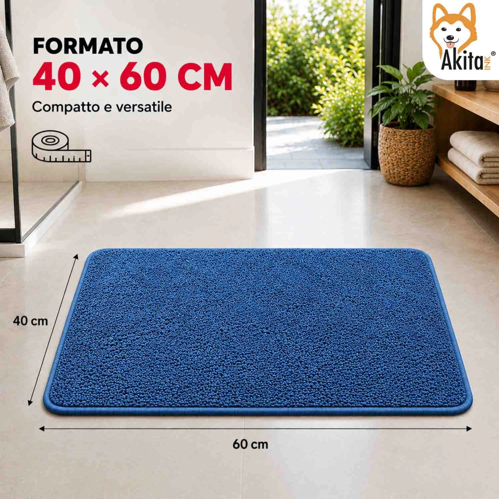 Akitaink Tappeto Multiuso in Microfibra 40x60 cm Blu