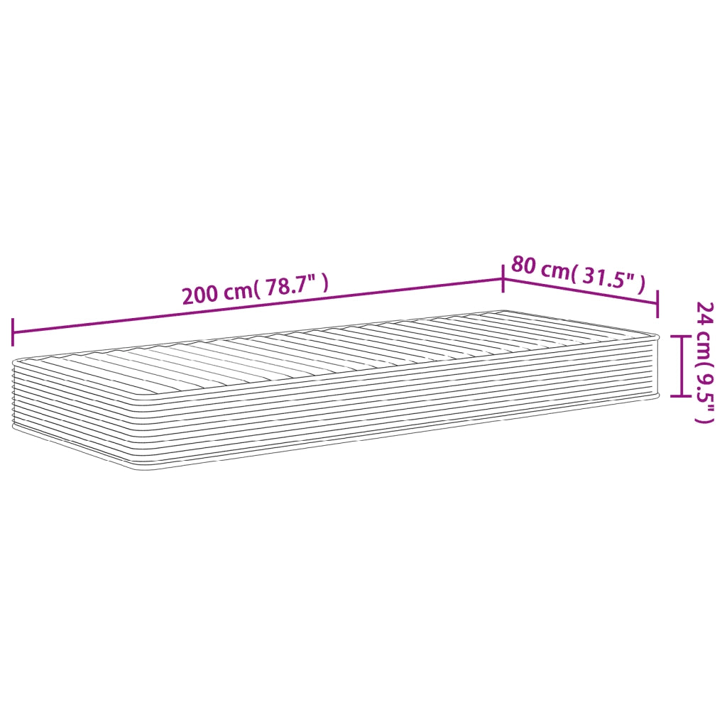 Materasso in Schiuma Mediamente Morbido 80x200 cm 373003