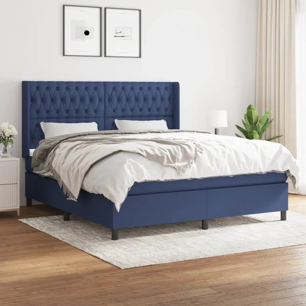 Giroletto a Molle con Materasso Blu 180x200 cm in Tessuto 3131695