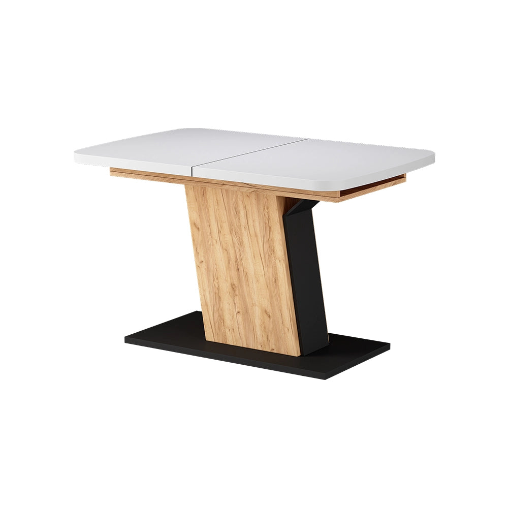 Vicco Tavolo da pranzo Estensibile Rovere bianco/nero/Goldkraft 120/160 x 80 cm Estensibile