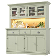 Credenza alta con ripiani regolabili; LED RGB; anta in acrilico e sistema antiribaltamento per sala da pranzo; 140×40×180 cm