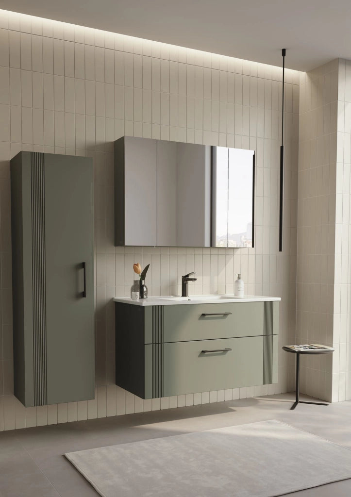 Mobile lavabo "Bari 100 v2" - 100 x 45 x 55 cm - Verde opaco