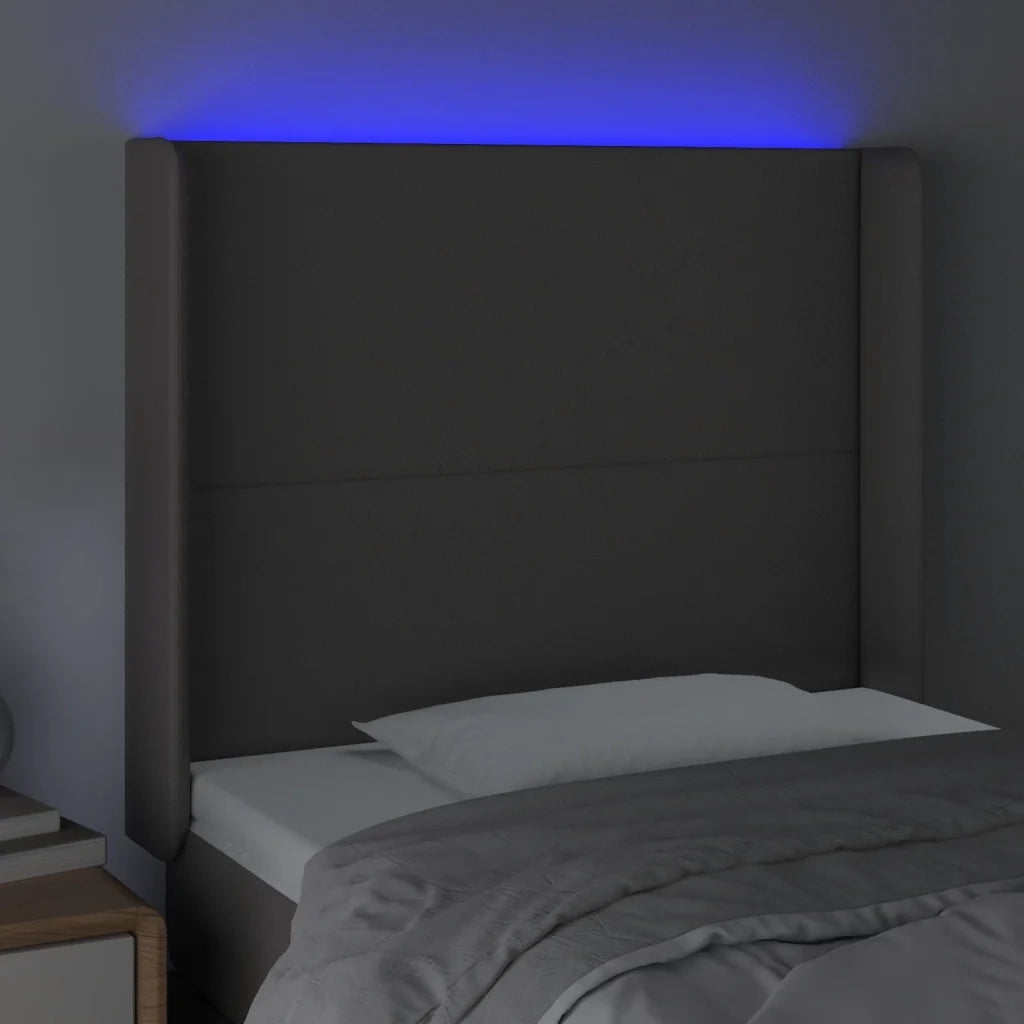 Testiera a LED Grigio 83x16x118/128 cm in Similpelle 3123844