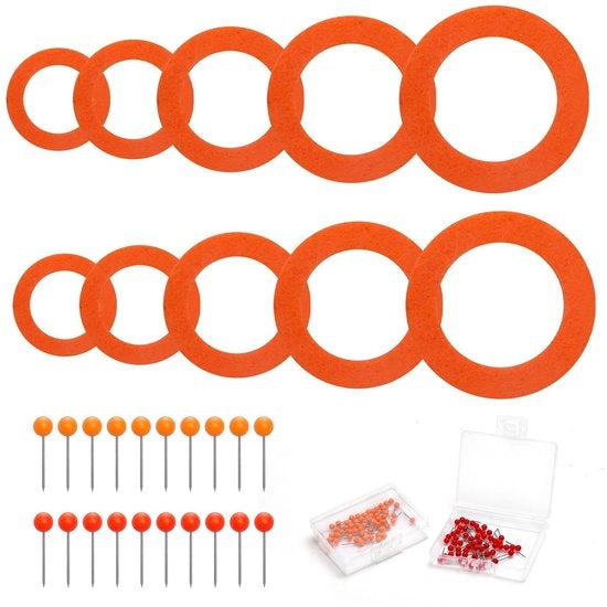 Set di allenamento per darts con 10 veline in velluto arancione e 100 spille per allenamento, accessori per darts, anello di allenamento, protezione per il tavolo da darts, protezione per le veline, accessori per principianti per l'allenamento