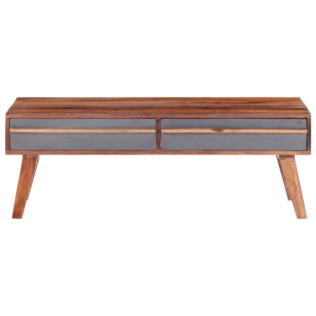 Tavolino da Salotto Grigio 110x50x40 cm Legno Massello 286372