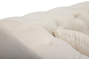 Divanetto 2 Posti Praga 146x71x86 cm in Poliestere Crema/Oro