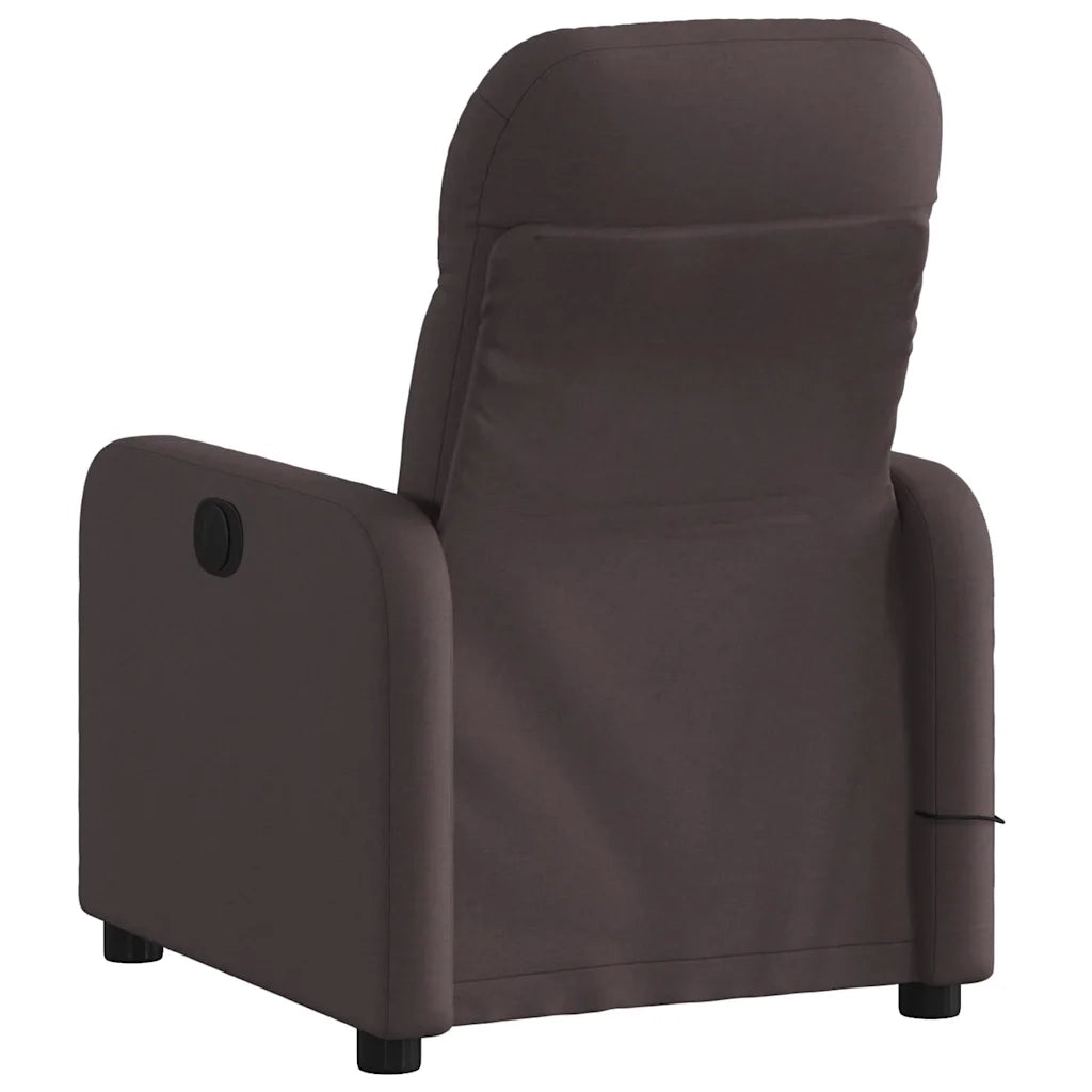 Divano Sedia-Poltrona Massaggio Reclinabile Elettrica Marrone Scuro Tessuto 608056