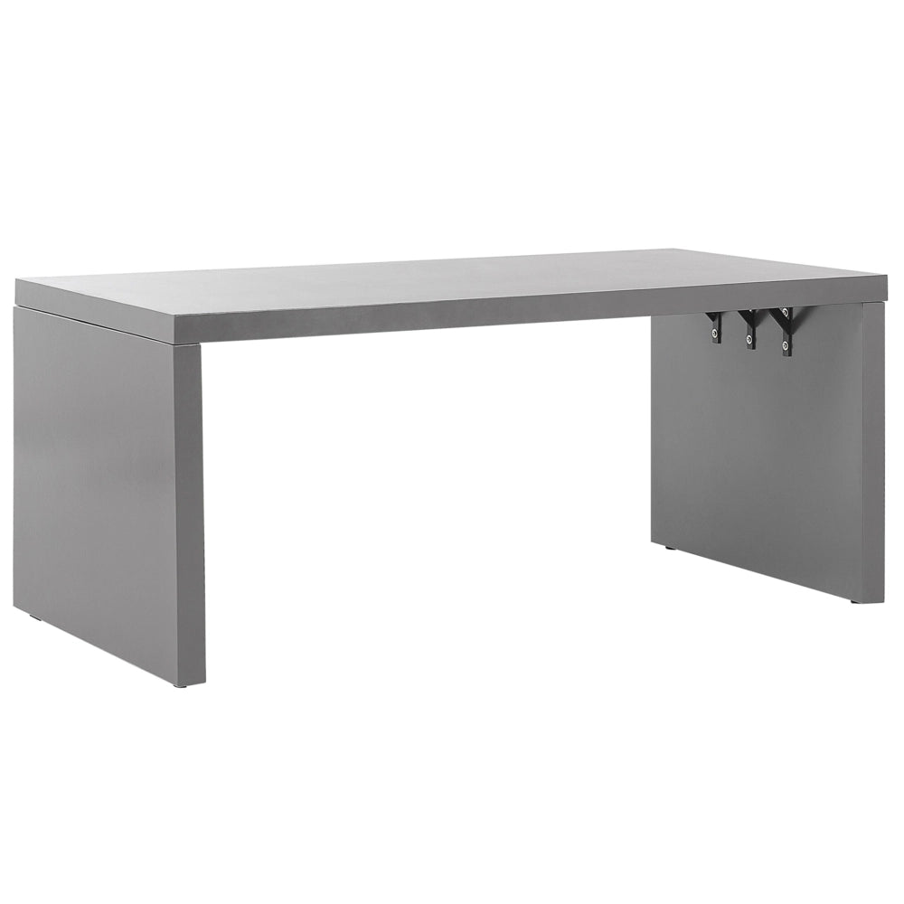 Tavolo da pranzo da giardino in cemento grigio 180 x 90 cm a forma di U 6 posti resistente all'acqua