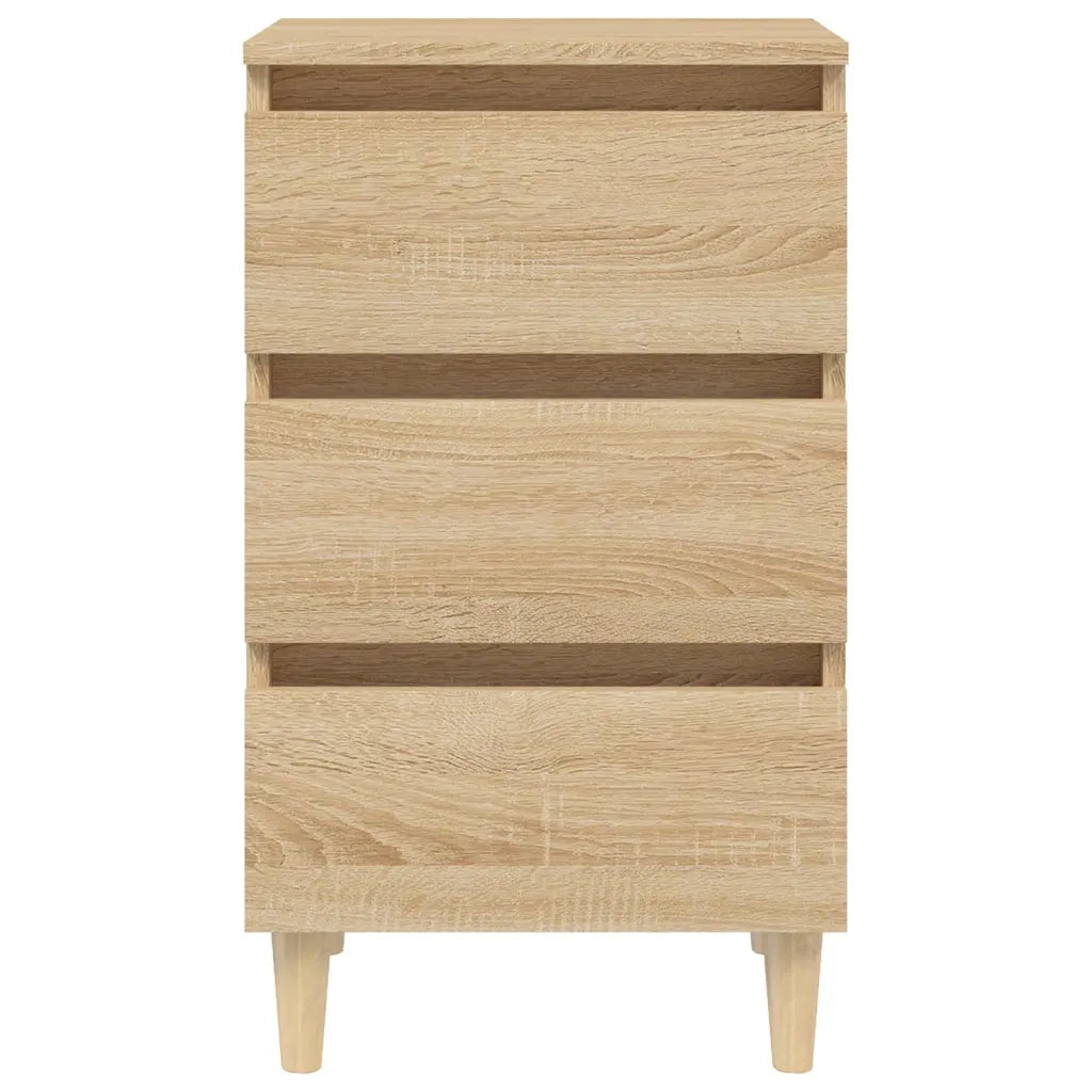Comodino con Gambe in Legno Massello Rovere Sonoma 40x35x69cm cod mxl 44230