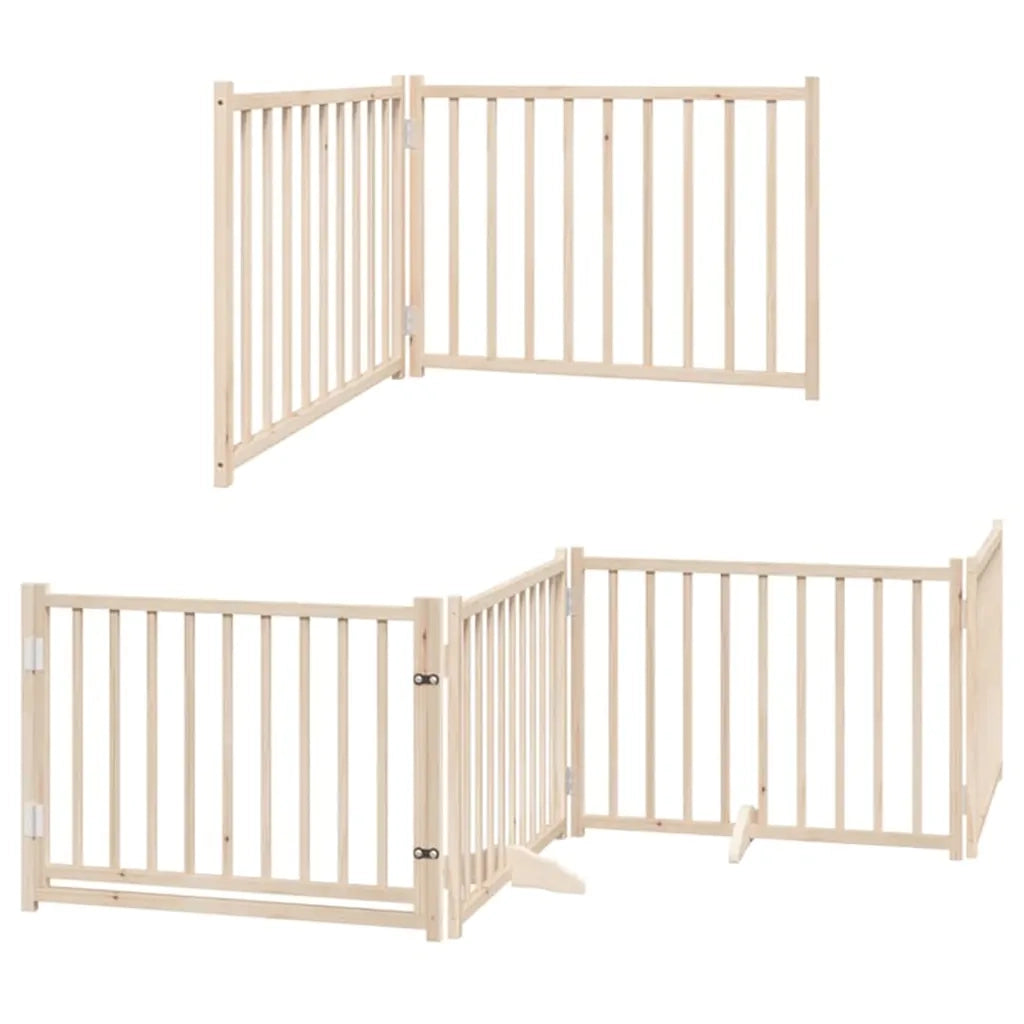 Cancello per Cani Pieghevole 6 Pannelli 480 cm Legno di Pioppo CFW7724824