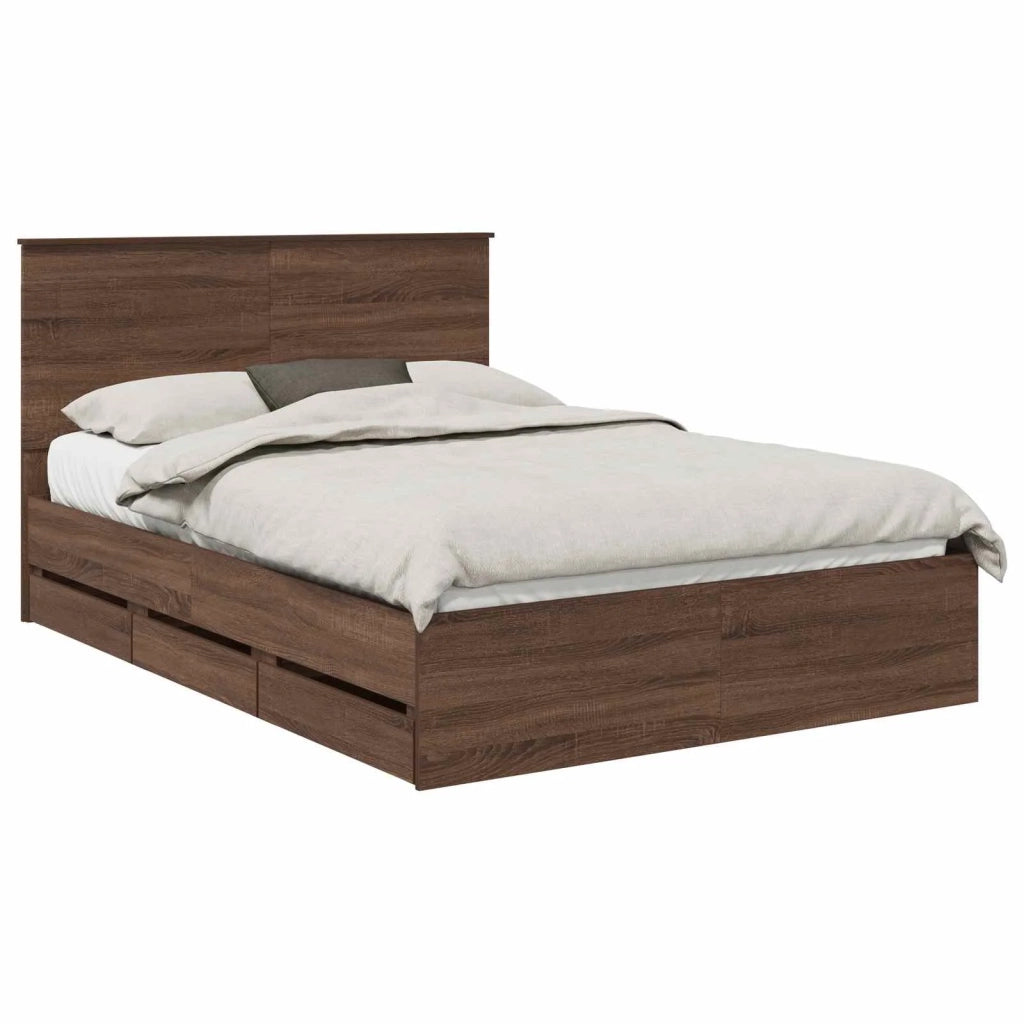 Struttura del letto con cassetto Rovere Marrone 140 x 190 cm 3409460