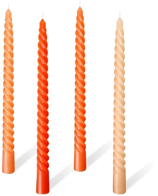 Set di candele a spirale da 4 pezzi - lunga durata della fiamma 6 ore - senza fumo - senza odore - decorazione elegante - candele da tavola