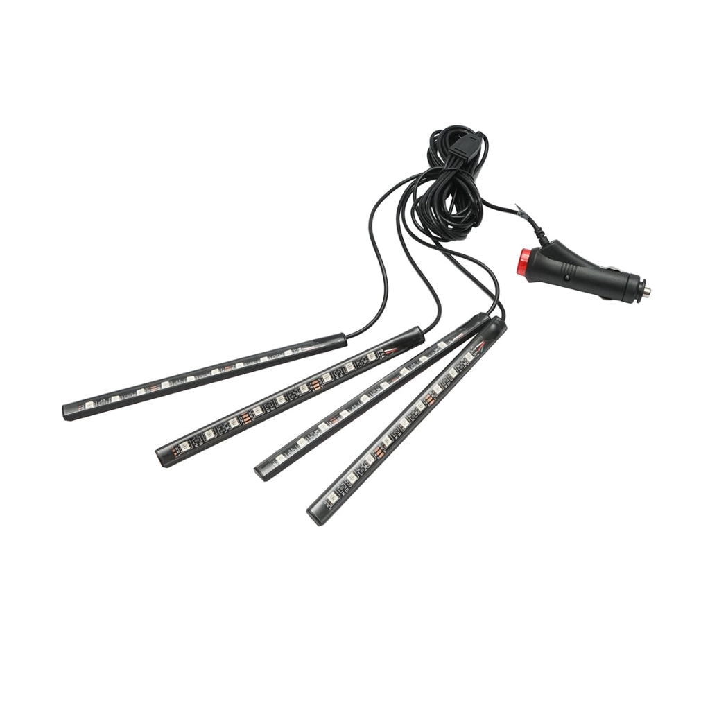 Striscia luminosa ambientale LED per auto 12V, 9W con telecomando, controllo musicale 4x22cm RGB