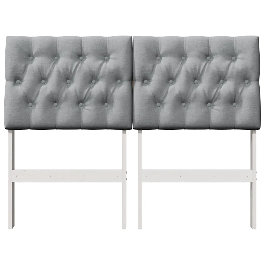 Testiera imbottita Grigio chiaro 120 cm Pino massello 879353
