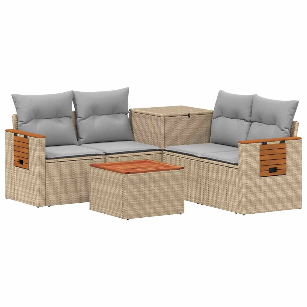 Set di divani 6 pz Beige e Grigio Chiaro 3447677
