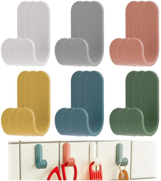 Set di asciugamani per la doccia con 18 spille autoadesive - per bagno e cucina - fino a 5 kg - facile da installare - grucce autoadesive