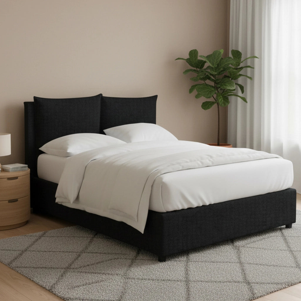 Formby, Letto Matrimoniale Sfoderabile Made in Italy, Grigio Scuro