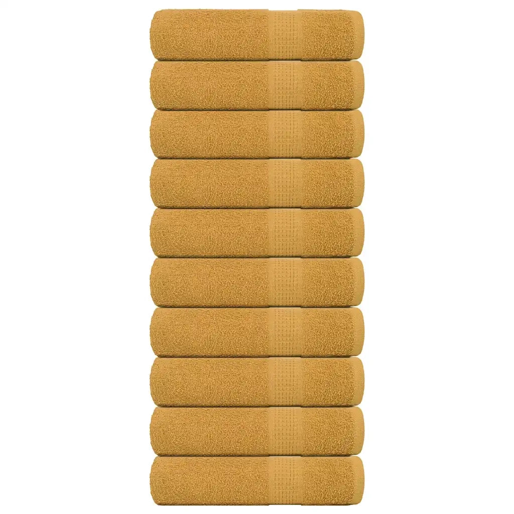 Asciugamani Doccia 10 pz Oro 70x140 cm 360 g/mÂ² 100% Cotone