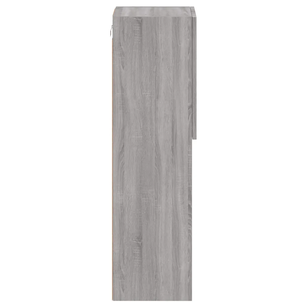 Mobile TV con Luci LED-Credenza per TV Grigio Sonoma 30,5x30x102 cm