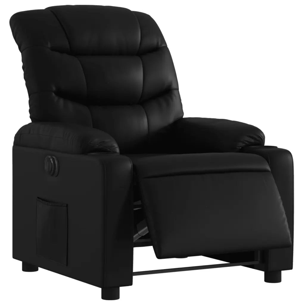Divano Sedia-Poltrona Reclinabile Elettrica Nera in Similpelle 740395