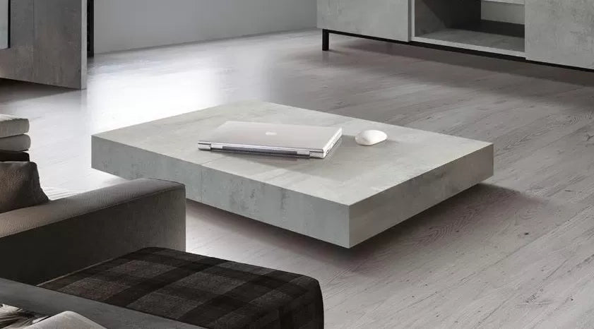 Tavolo tavolino trasformabile salvaspazio moderno cemento 120x80 - Mobili 2G