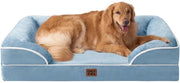 Letto per cani ortopedico per cani grandi, 112 x 81 x 15 cm, Cuscino per cani di schiuma espansa XL, Divano per cani lavabile, Impermeabile, Antiscivolo, Divano per cani con bordo alto, Blu chiaro