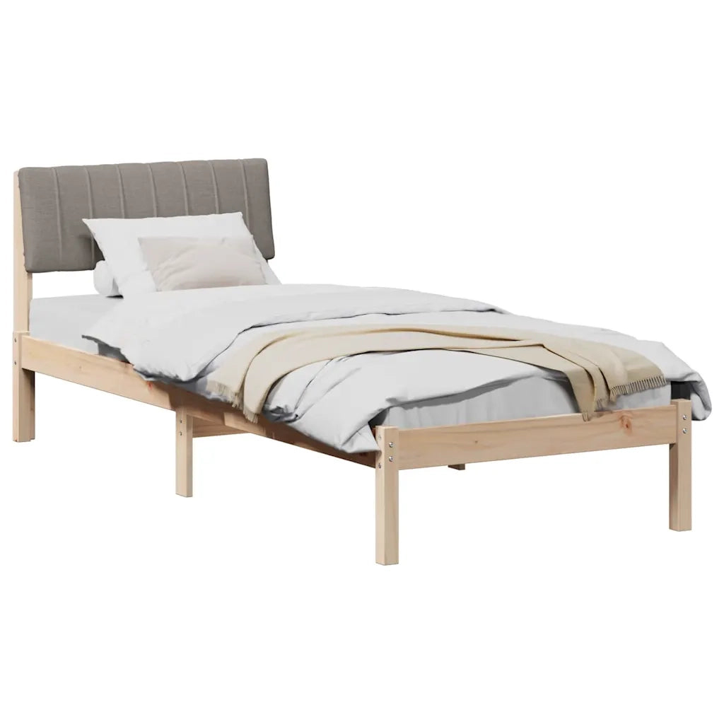 Struttura del Letto con testiera Marrone e taupe 75 x 190 cm