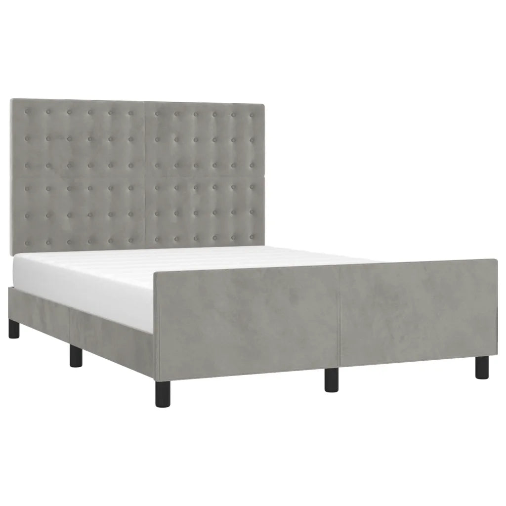 Giroletto senza Materasso-Struttura Letto Grigio Chiaro 140x200 cm Velluto 492927