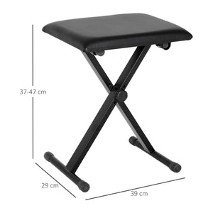 Panca Sgabello per Pianoforte Imbottita Pieghevole con Altezza Regolabile Nero 39x29x51 cm