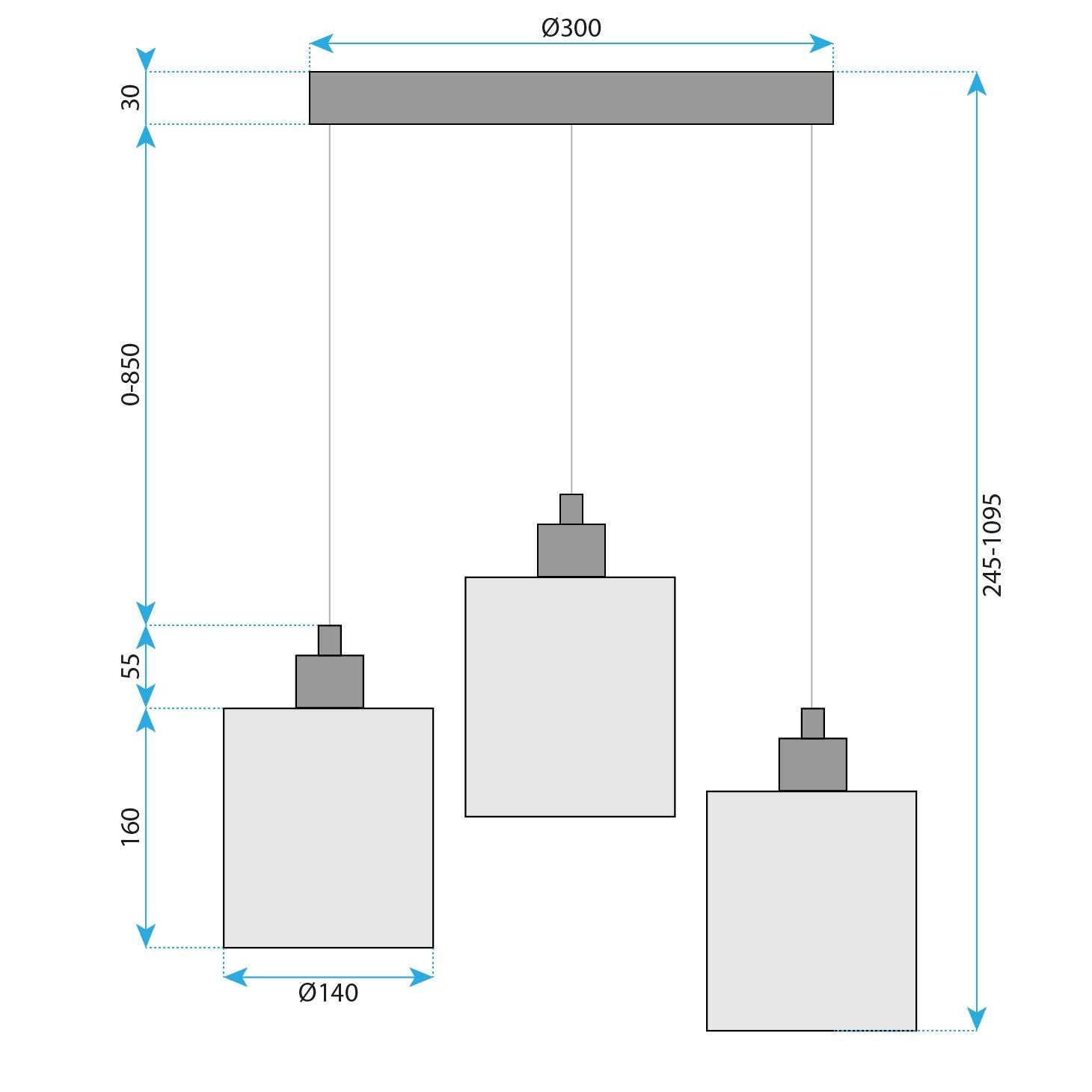 Lampada APP1820-3CPR Nature Black