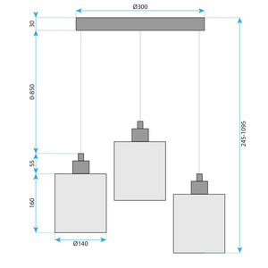 Lampada APP1820-3CPR Nature Black